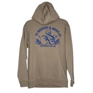 Scotch & Soda Amsterdam brown and blue logo hoodie size Small
